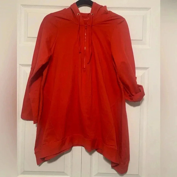 14/16 Woman Within Quarter Zip pullover with sleeves can be rolled up or down. - Picture 1 of 6